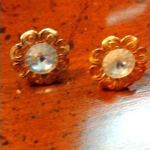 Pierced faux gold earrings in like new condition